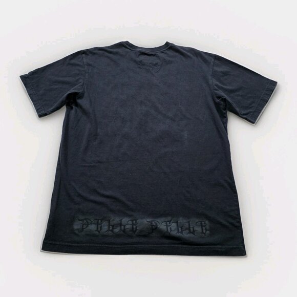 Vtg Pelle Pelle T Shirt Mens XL Black SS Skull Graphic Print Cotton Grunge Y2K - Picture 12 of 12